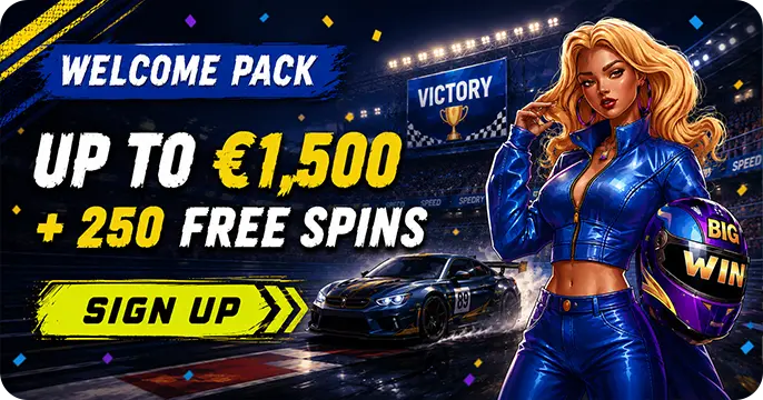 Up to £1300 + 250 Free spins